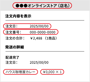購入履歴画面例