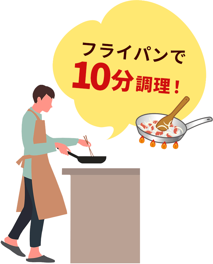 フライパンで10分調理!