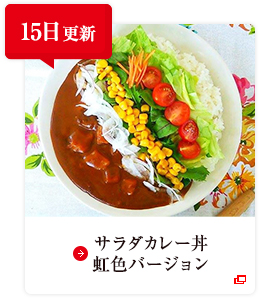 15日更新 サラダカレー丼 虹色バージョン