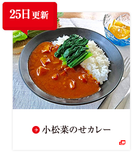 25日更新 小松菜のせカレー