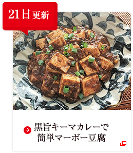 21日更新 黒旨キーマカレーで簡単マーボー豆腐